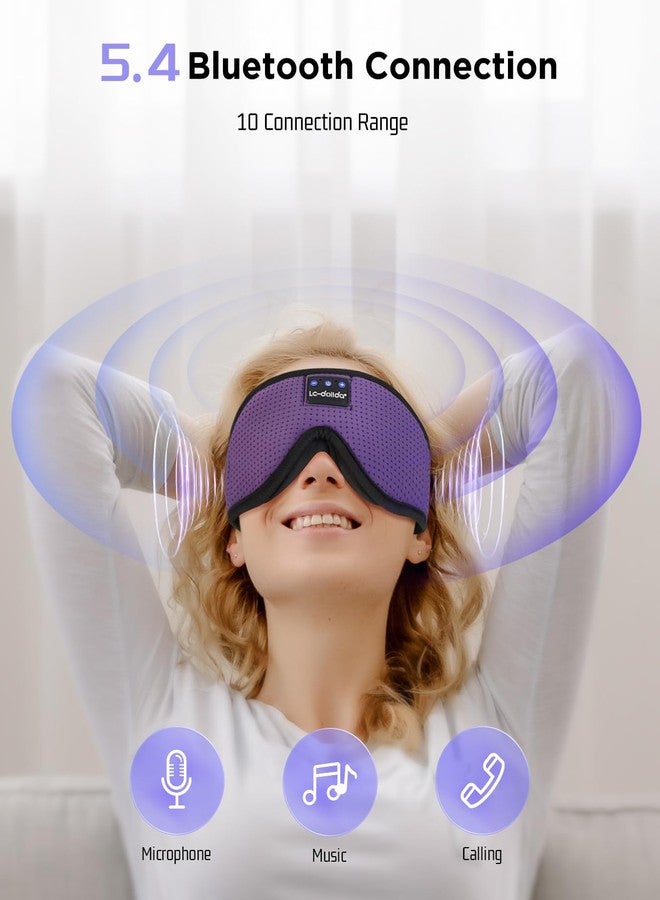LC-dolida Sleep Headphones, Sleep Mask Bluetooth Wireless Music Eye Mask, Sleeping Headphones for Side Sleepers Sleep Mask with Bluetooth Headphones Ultra-Thin Stereo Speakers Perfect for Sleeping - Image 4